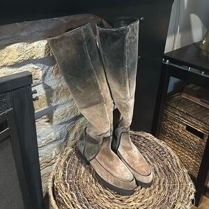 Donald J. Pliner Eva velvet Tall Boot sz 7